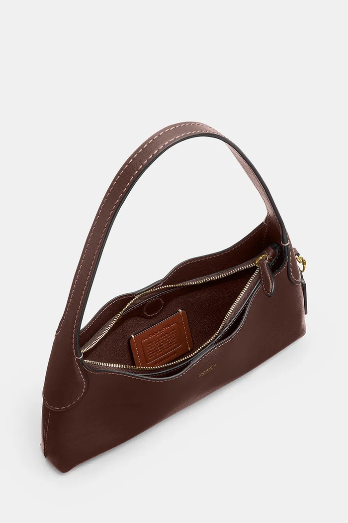 Torebka bagietka damska skórzana Brooklyn Shoulder Bag 26 Coach brązowy CFT34