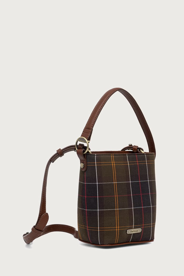 Barbour Torebka crossbody damska z bawełną LBA0560 zielony AW26