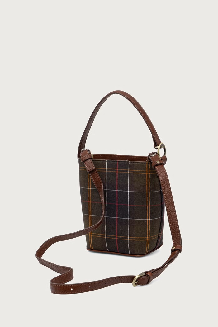 Akcesoria Barbour Torebka crossbody damska z bawełną LBA0560 zielony