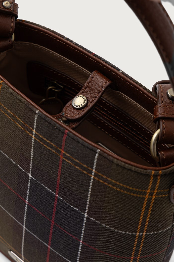 Torebka crossbody damska z bawełną Barbour zielony LBA0560