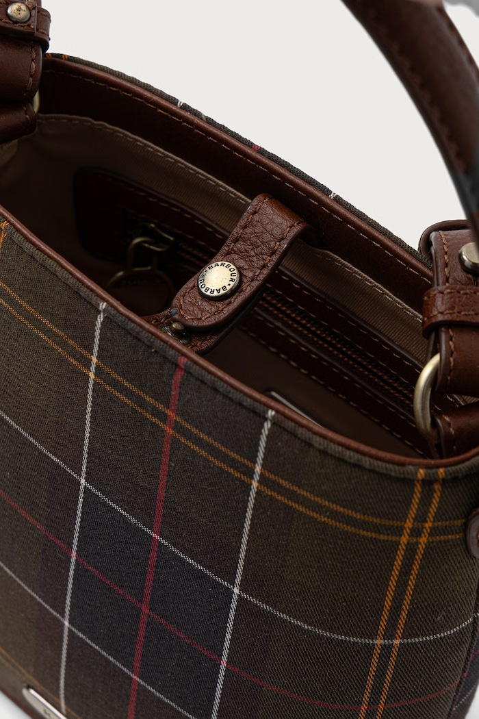 Torebka crossbody damska z bawełną Barbour zielony LBA0560