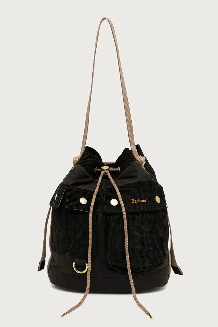 Barbour Torebka crossbody damska bawełniana zielony LBA0557