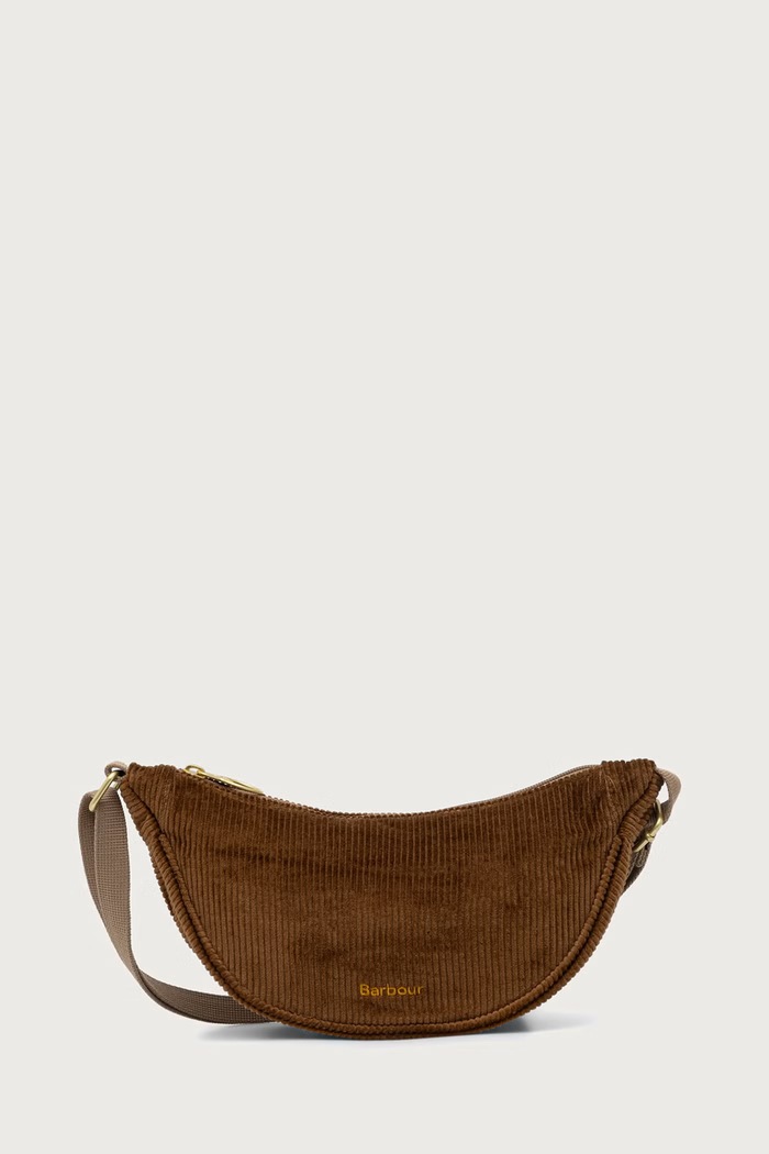 Barbour Torebka crossbody damska sztruksowa brązowy LBA0556