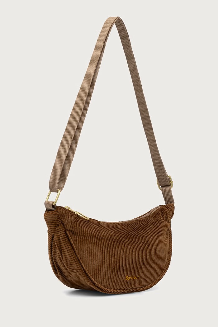 Barbour Torebka crossbody damska sztruksowa LBA0556 brązowy AW26