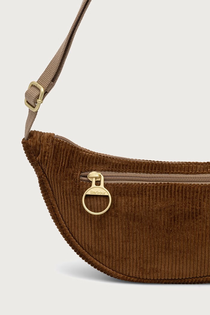 Akcesoria Barbour Torebka crossbody damska sztruksowa LBA0556 brązowy