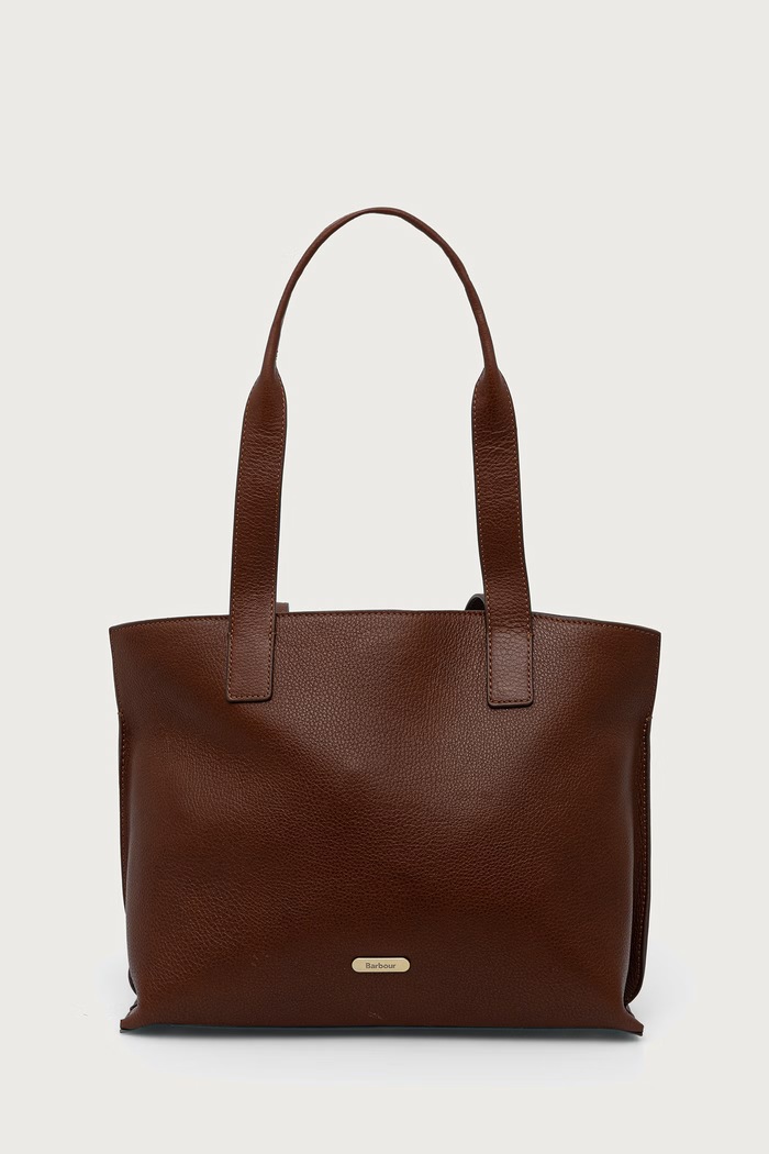 Barbour Torebka shopper damska skórzana brązowy LBA0548
