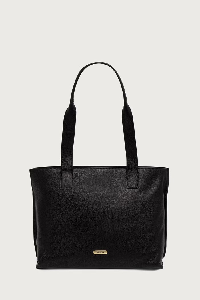 Barbour Torebka shopper damska skórzana czarny LBA0548