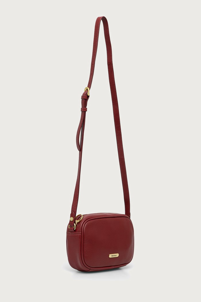 Barbour Torebka crossbody damska skórzana LBA0546 bordowy AW26