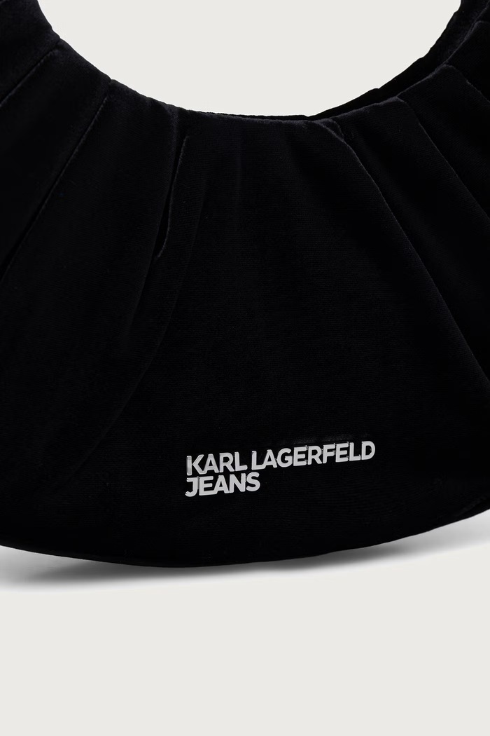 Μικρή τσάντα γυναικεία βελούρ Karl Lagerfeld Jeans B4W30271 μαύρο