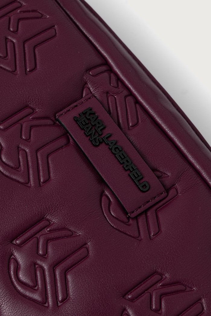 Kabelka typu baguette dámska z imitácie kože Karl Lagerfeld Jeans B4W30186 burgundské