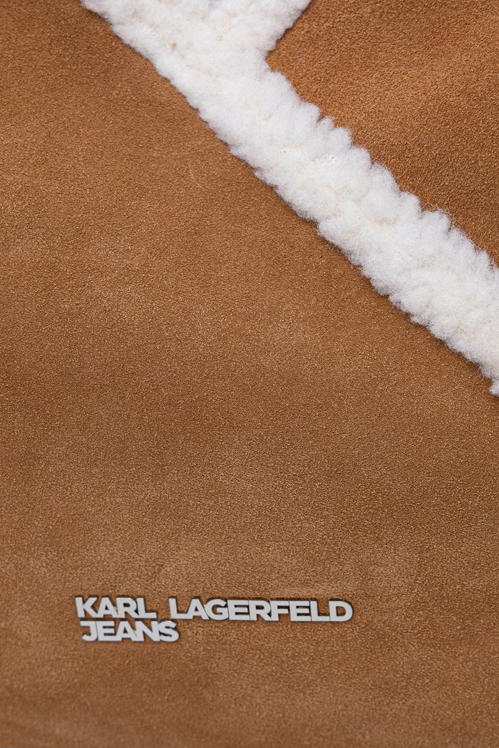 Torba za žene od brušene kože Karl Lagerfeld Jeans B4W30155 smeđa
