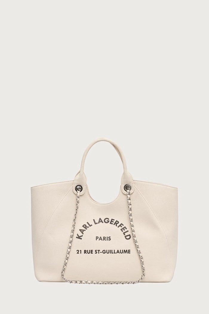Karl Lagerfeld torebka shopper damska bawełniana beżowy B3W50068