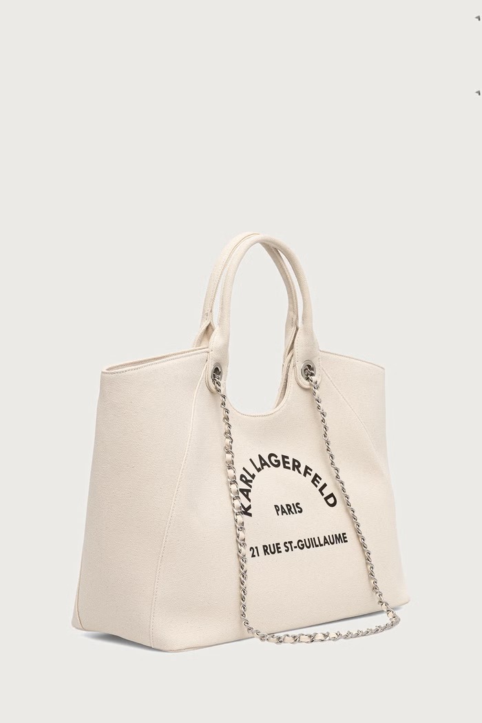Karl Lagerfeld torebka shopper damska bawełniana B3W50068 beżowy AW26