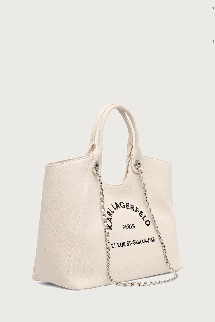 Karl Lagerfeld torebka shopper damska bawełniana B3W50068 beżowy AW26