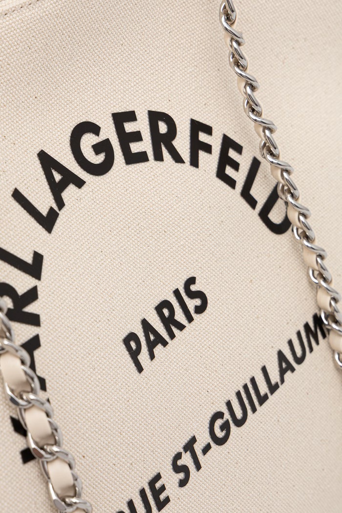 Karl Lagerfeld torebka shopper damska bawełniana beżowy B3W50068