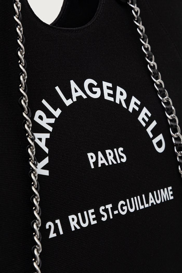 Karl Lagerfeld shopper γυναικεία βαμβακερή μαύρο B3W50068
