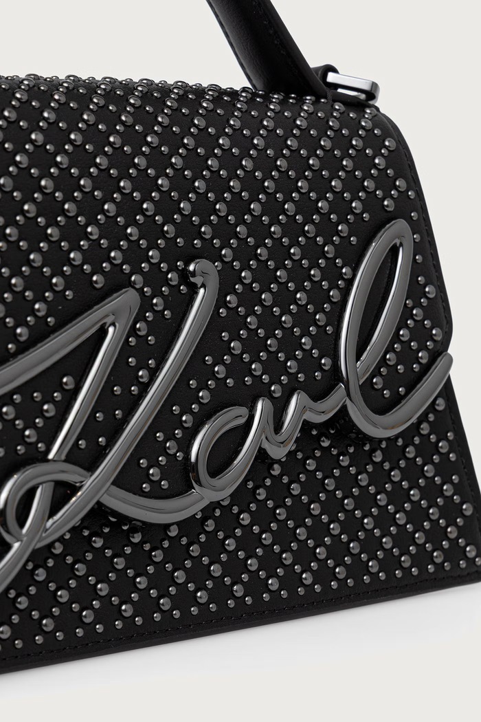Μικρή τσάντα γυναικεία δερμάτινη Karl Lagerfeld B4W30005 μαύρο