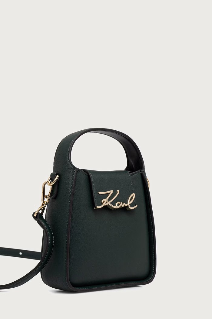Karl Lagerfeld Чанта crossbody дамска от кожа B4W30008 зелен AW26