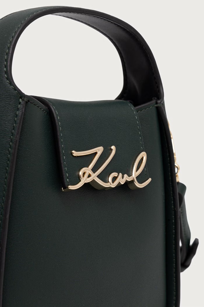 Чанта crossbody дамска от кожа Karl Lagerfeld B4W30008 зелен