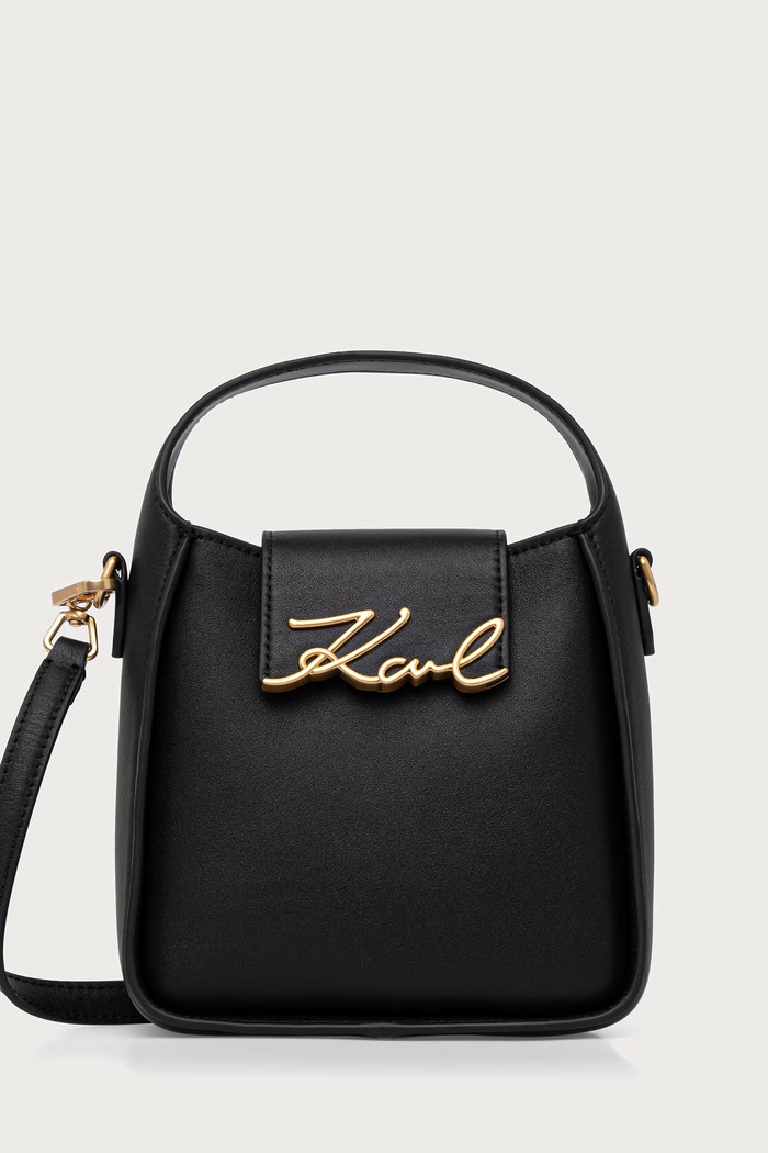 Karl Lagerfeld Чанта crossbody дамска от кожа черен B4W30008