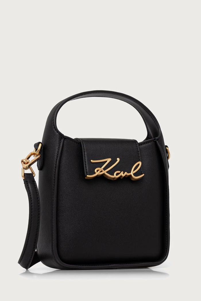 Karl Lagerfeld Чанта crossbody дамска от кожа B4W30008 черен AW26
