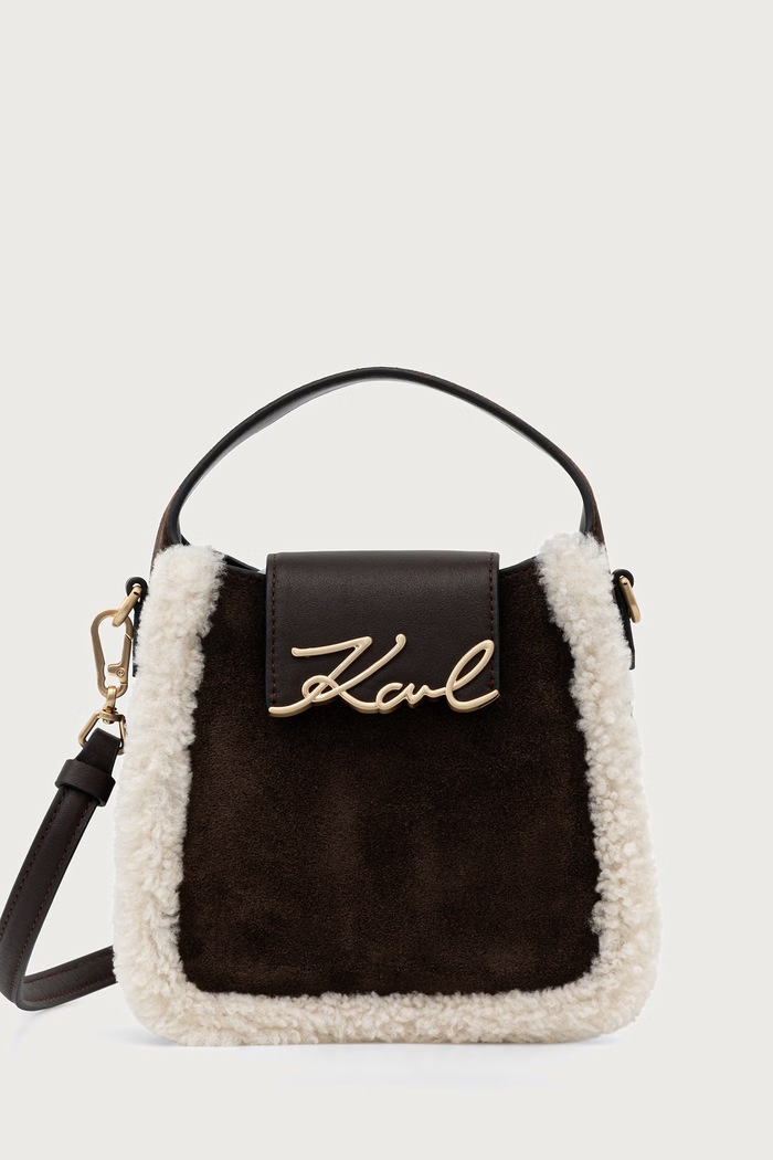 Karl Lagerfeld crossbody kabelka dámska kožená hnedá B4W30009