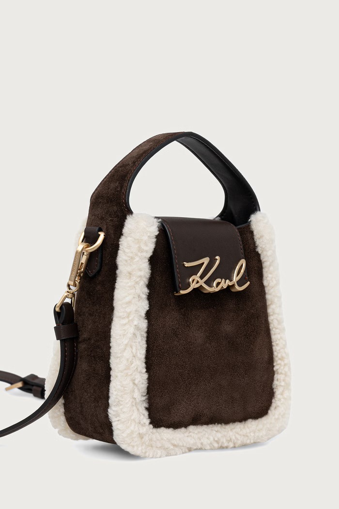 Karl Lagerfeld crossbody kabelka dámska kožená B4W30009 hnedá AW26
