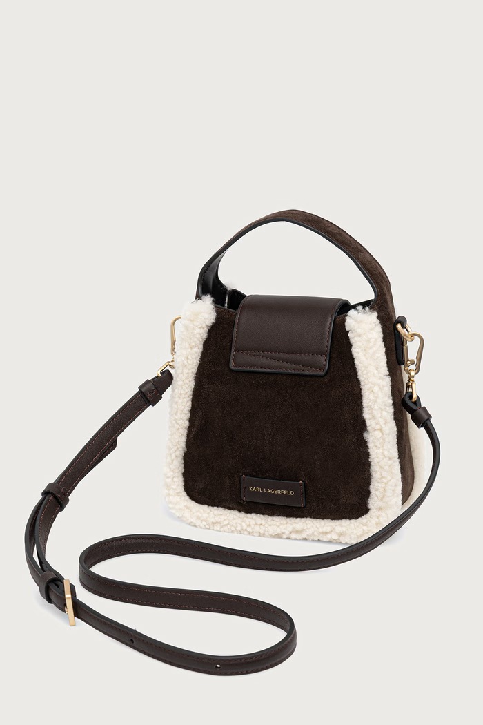 Doplnky Karl Lagerfeld crossbody kabelka dámska kožená B4W30009 hnedá