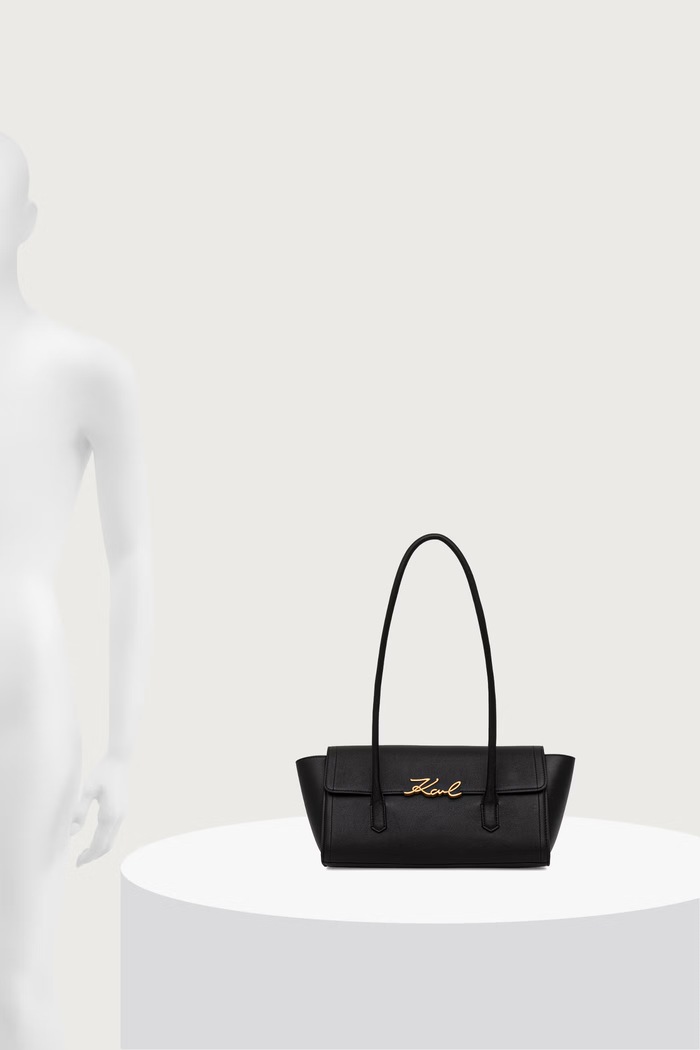 Torba za žene od kože K/SIGNATURE Karl Lagerfeld crna B4W30012
