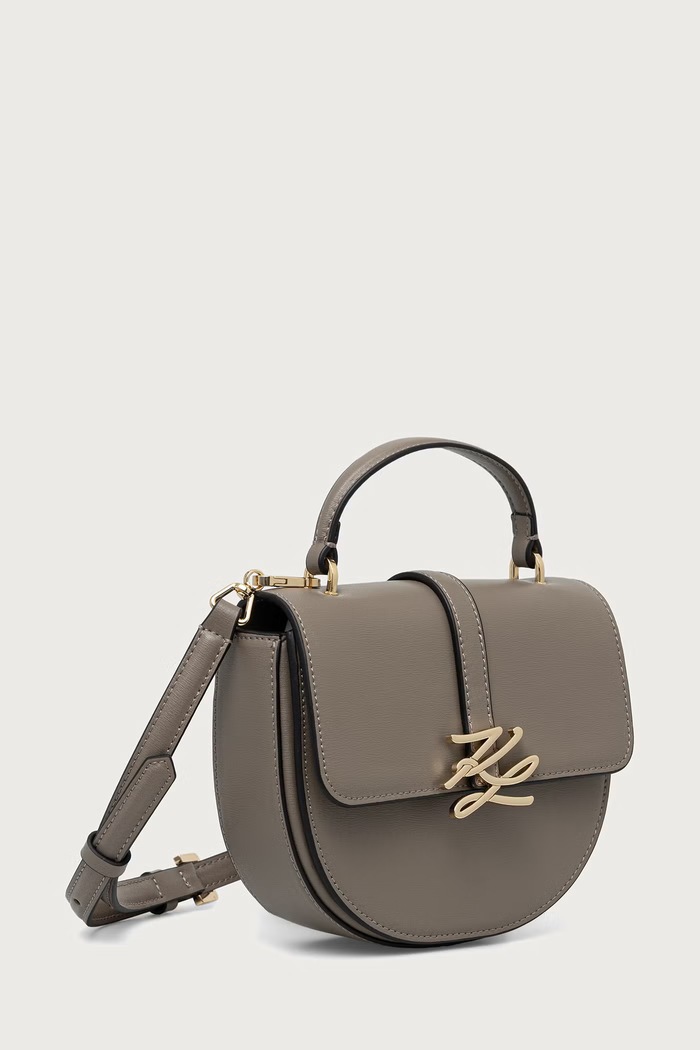 Karl Lagerfeld Torebka crossbody damska skórzana K/AUTOGRAPH B4W30039 szary AW26