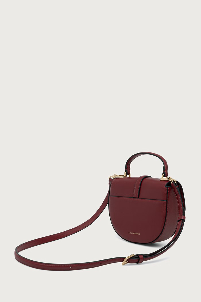 Akcesoria Karl Lagerfeld Torebka crossbody damska skórzana K/AUTOGRAPH B4W30039 bordowy