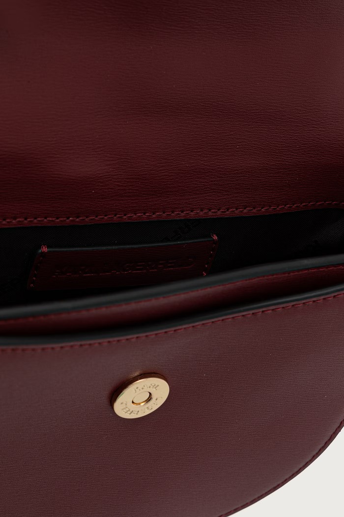 Torebka crossbody damska skórzana K/AUTOGRAPH Karl Lagerfeld bordowy B4W30039