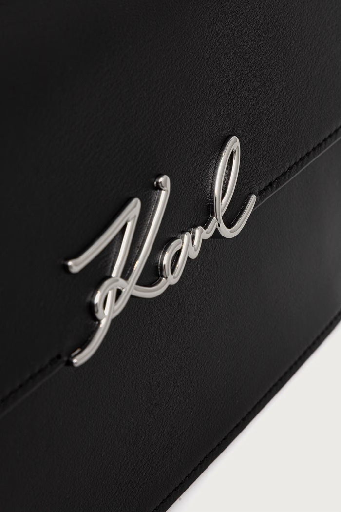 Crossbody torba za žene od kože K/SIGNATURE Karl Lagerfeld B4W30064 crna