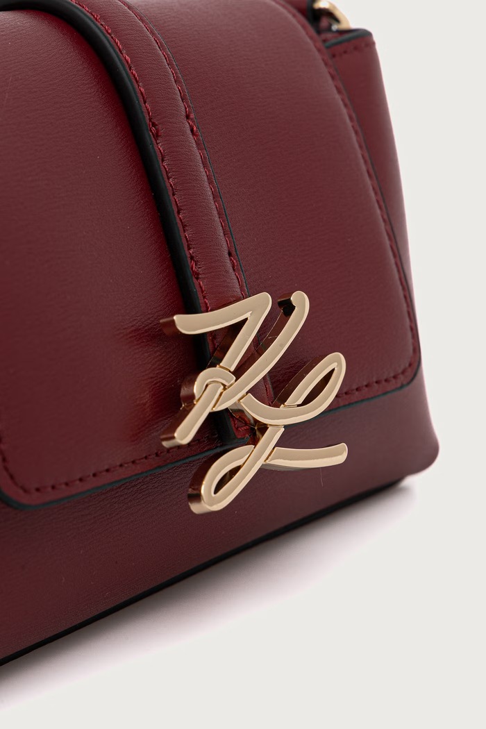 Doplňky Karl Lagerfeld Kabelka přes rameno dámská kožená K/AUTOGRAPH B4W30283 červená