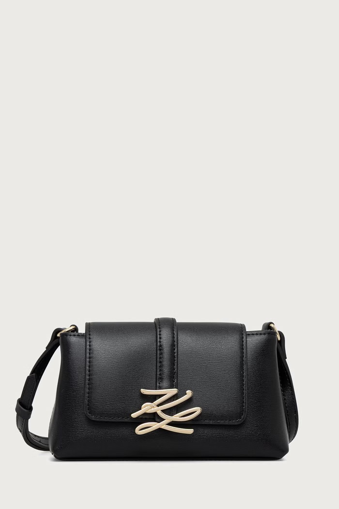 Karl Lagerfeld Чанта с регулируема дръжка дамска от кожа K/AUTOGRAPH черен B4W30283