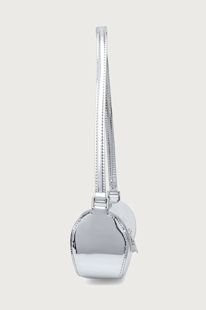 Karl Lagerfeld Baguette γυναικεία δερμάτινη B4W30115 ασημί AW26