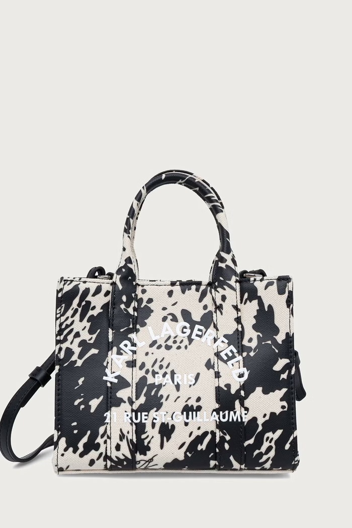 Karl Lagerfeld Чанта tote дамска от памук черен B4W50023