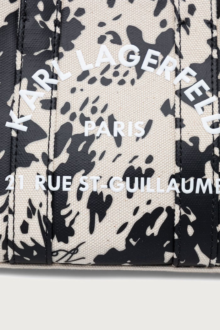 Чанта tote дамска от памук Karl Lagerfeld B4W50023 черен