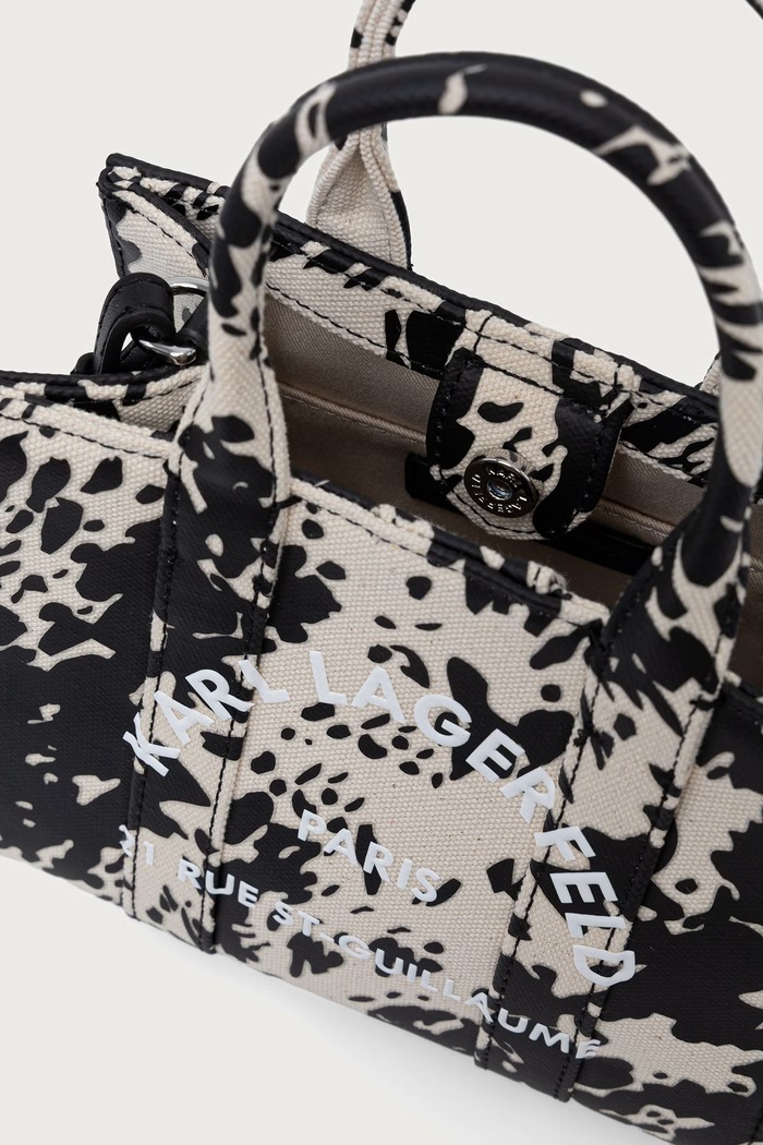 Чанта tote дамска от памук Karl Lagerfeld черен B4W50023