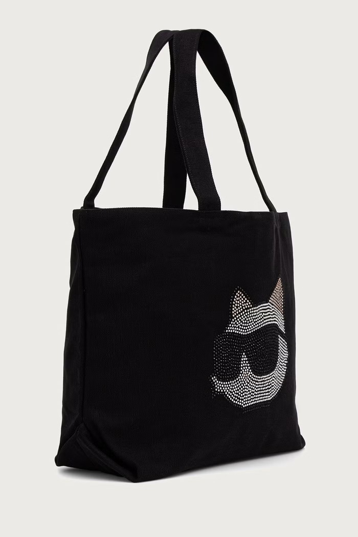 Karl Lagerfeld kabelka dámska bavlnená B4W50028 čierna AW26