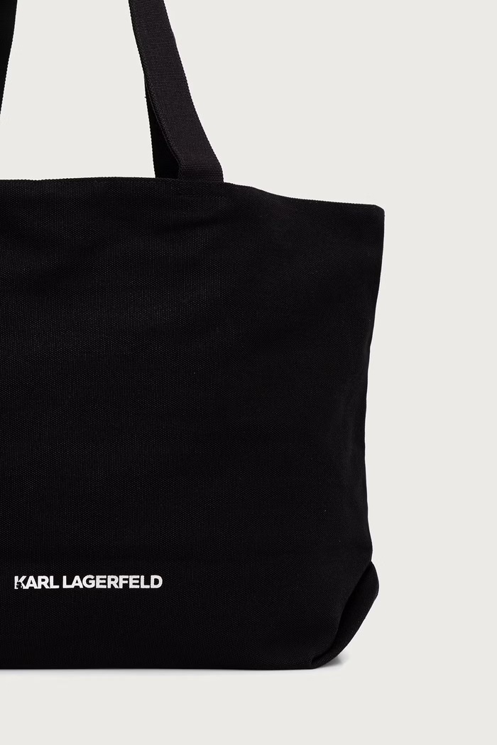 Doplnky Karl Lagerfeld kabelka dámska bavlnená B4W50028 čierna
