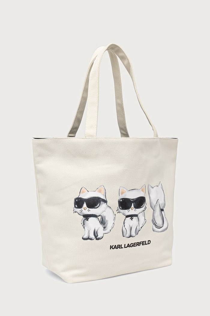 Karl Lagerfeld Torebka tote damska bawełniana B4W50030 beżowy AW26