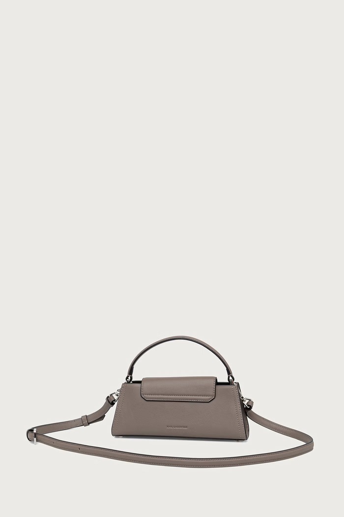 Dodatki Karl Lagerfeld Crossbody torbica ženska usnjena K/SIGNATURE B4W30207 siva