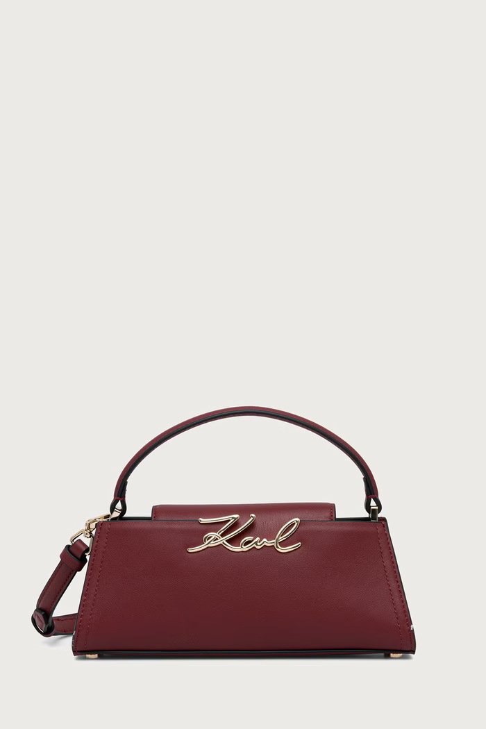 Karl Lagerfeld Crossbody torbica ženska usnjena K/SIGNATURE rdeča B4W30207