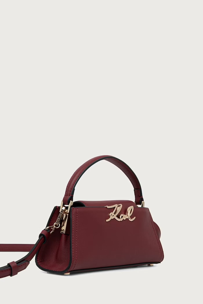 Karl Lagerfeld Crossbody torbica ženska usnjena K/SIGNATURE B4W30207 rdeča AW26