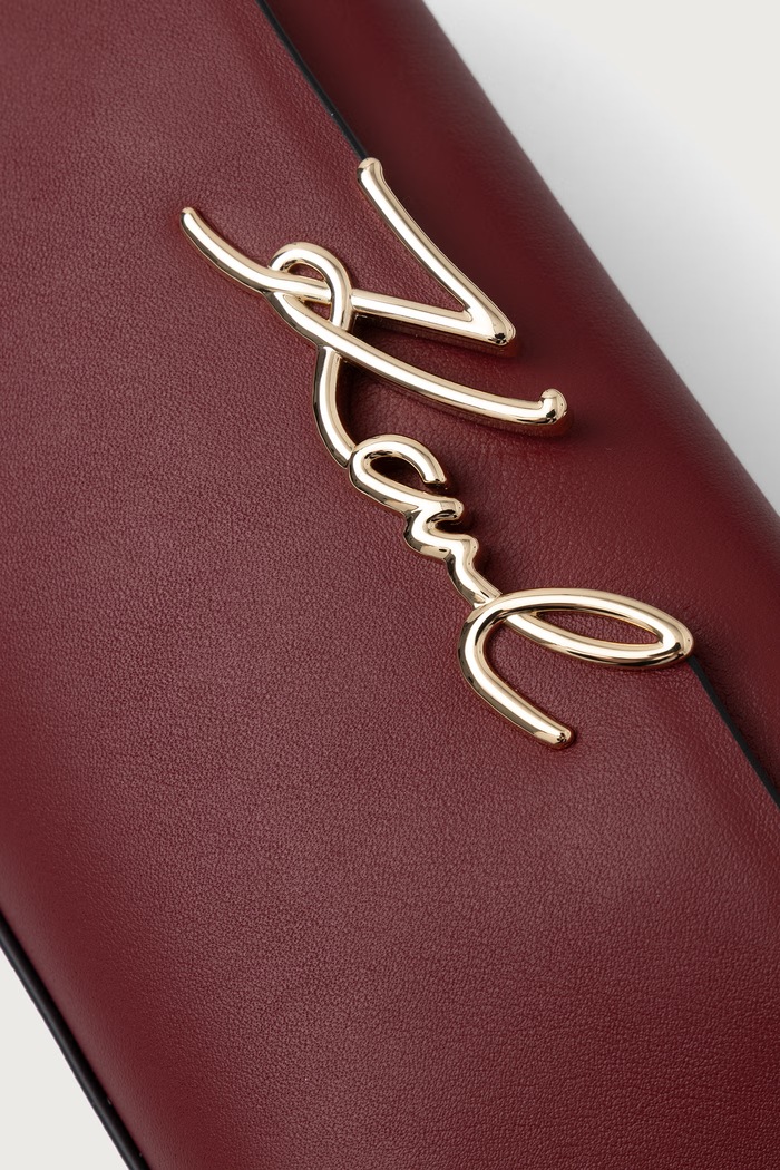 Crossbody torbica ženska usnjena K/SIGNATURE Karl Lagerfeld B4W30207 rdeča