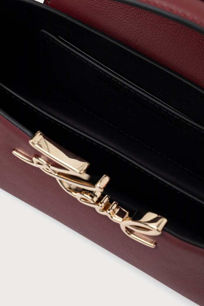 Crossbody torbica ženska usnjena K/SIGNATURE Karl Lagerfeld rdeča B4W30207