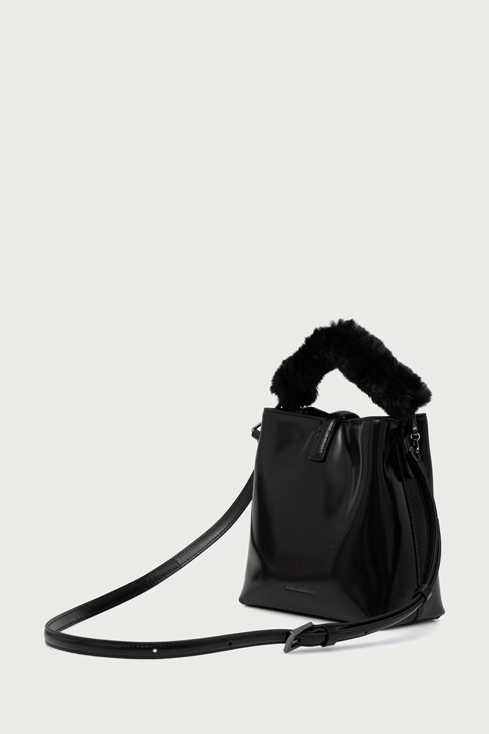 Dodaci Karl Lagerfeld Crossbody torba za žene od kože K/AUTOGRAPH B4W30296 crna