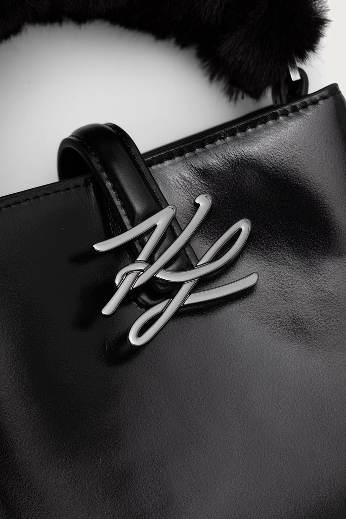 Crossbody torba za žene od kože K/AUTOGRAPH Karl Lagerfeld B4W30296 crna