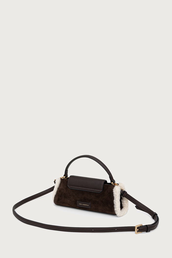 Accessori Karl Lagerfeld Borsa a tracollo da donna in camoscio K/SIGNATURE B4W30313 marrone